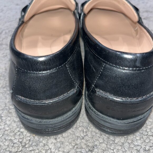 COLE HAAN Stassi Chain Loafers in Black Princess - Leather - EUC -Women's Size 7 - Picture 3 of 9
